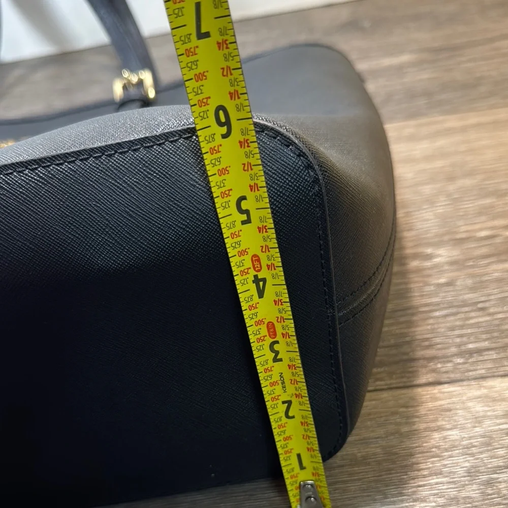 Michael Kors Black Saffiano Leather Tote with Gold Hardware